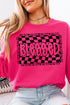 Wavy Checkered Blessed Unisex NuBlend Crew Sweatshirt