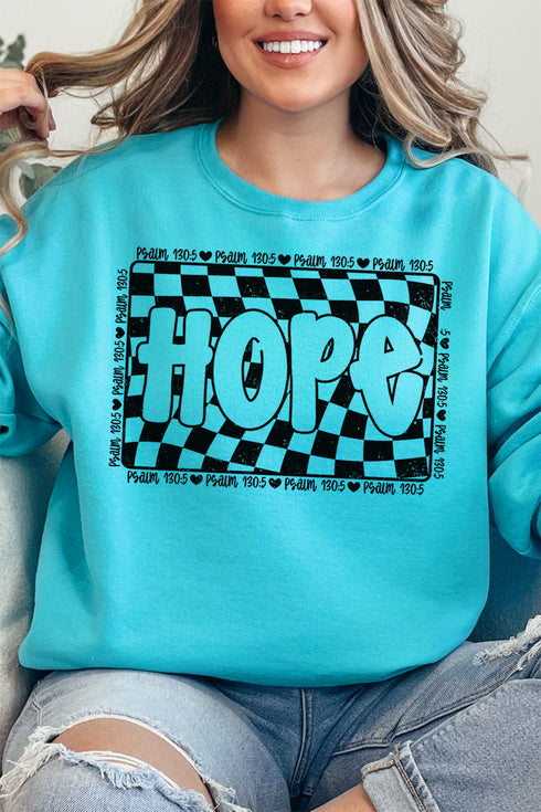 Wavy Checkered Hope Unisex NuBlend Crew Sweatshirt
