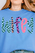 Wavy Checkered Wifey Unisex NuBlend Crew Sweatshirt