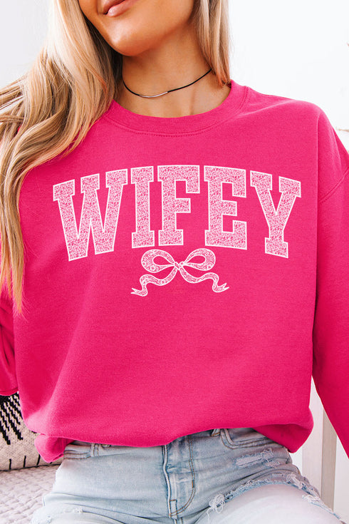 White Lace Wifey Unisex NuBlend Crew Sweatshirt