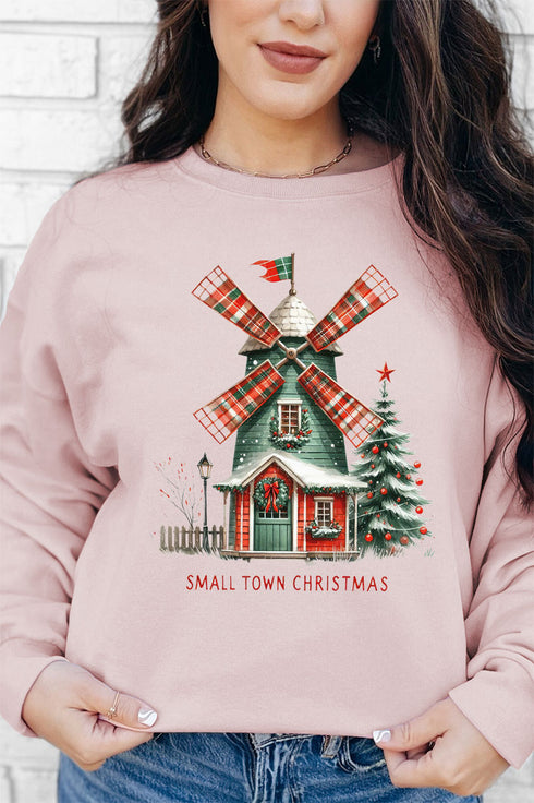 Windmill Small Town Christmas Unisex NuBlend Crew Sweatshirt