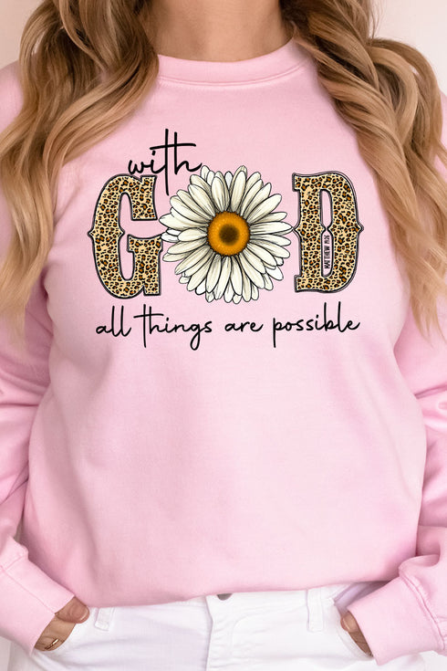 With God Daisy Unisex NuBlend Crew Sweatshirt