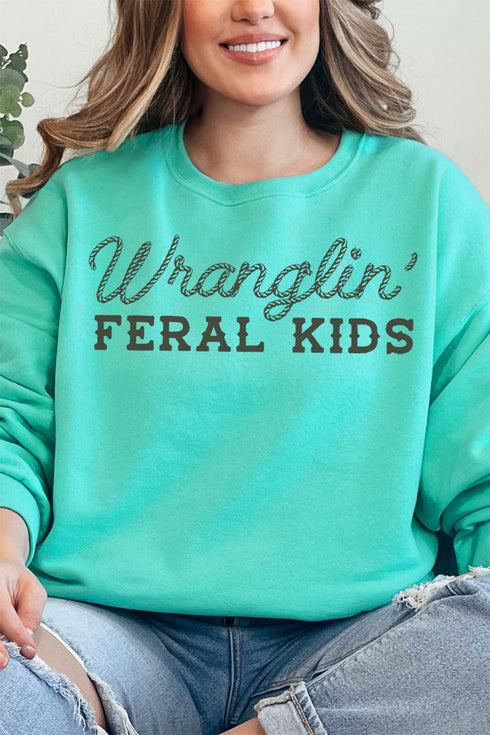 Wranglin' Feral Kids Unisex NuBlend Crew Sweatshirt