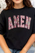 Floral Faux Embroidery Amen Premium Cotton Unisex T-Shirt