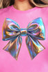 Iridescent Satin Bow Premium Cotton Unisex T-Shirt