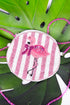 Pink Flamingo Stripe Petite Seed Bead Purse