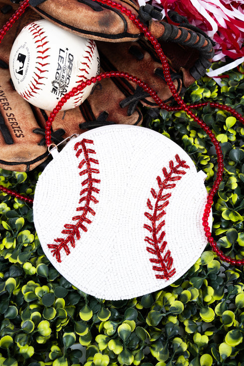 First Pitch Baseball Petite Seed Bead Purse