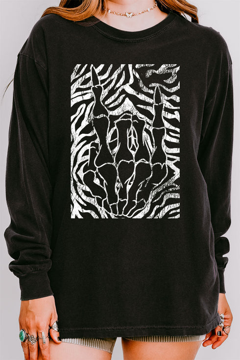 Skelly Hand Comfort Colors Heavyweight Long T-Shirt