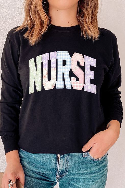 Soft Stitch Nurse Comfort Colors Heavyweight Long T-Shirt