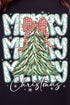 Stacked Holly Merry Christmas Tree Heavyweight Long Sleeve T-Shirt