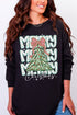 Stacked Holly Merry Christmas Tree Heavyweight Long Sleeve T-Shirt