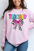 Colorful Teacher Ribbon Comfort Colors Heavyweight Long Sleeve T-Shirt