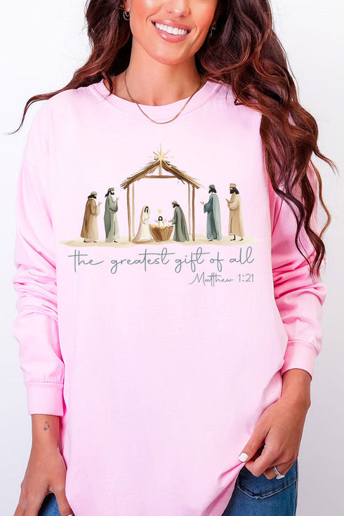 Precious Greatest Gift Of All Comfort Colors Heavyweight Long Sleeve T-Shirt