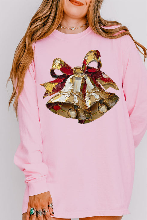 The Painted Christmas Bells Comfort Colors Heavyweight Long Sleeve T-Shirt