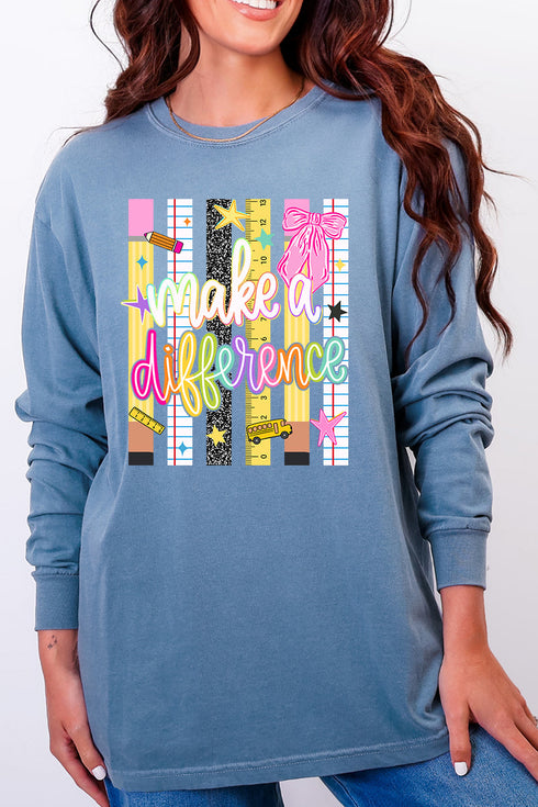 Make A Difference Comfort Colors Heavyweight Long Sleeve T-Shirt