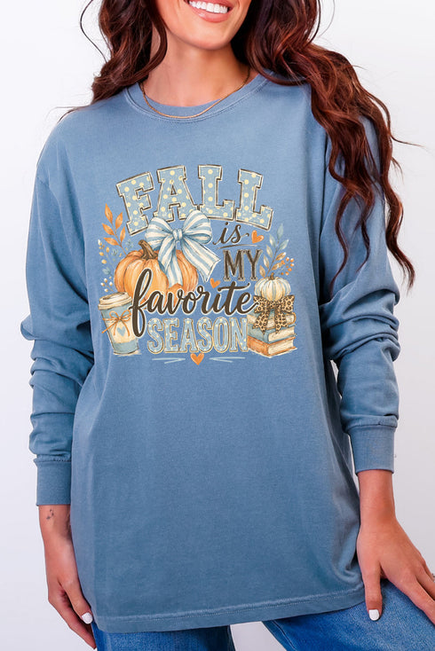 Fall Season Charm Comfort Colors Heavyweight Long T-Shirt