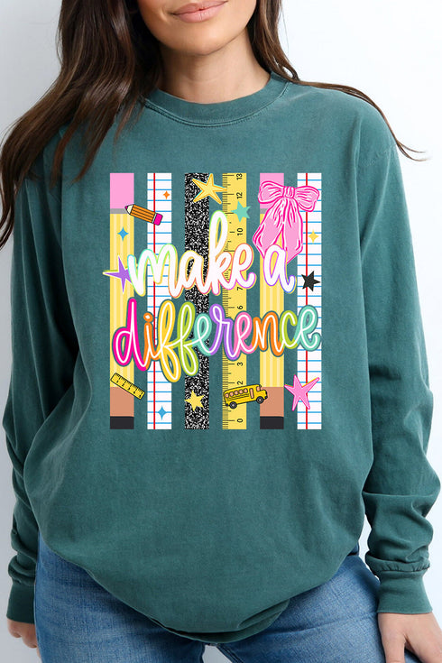 Make A Difference Comfort Colors Heavyweight Long Sleeve T-Shirt