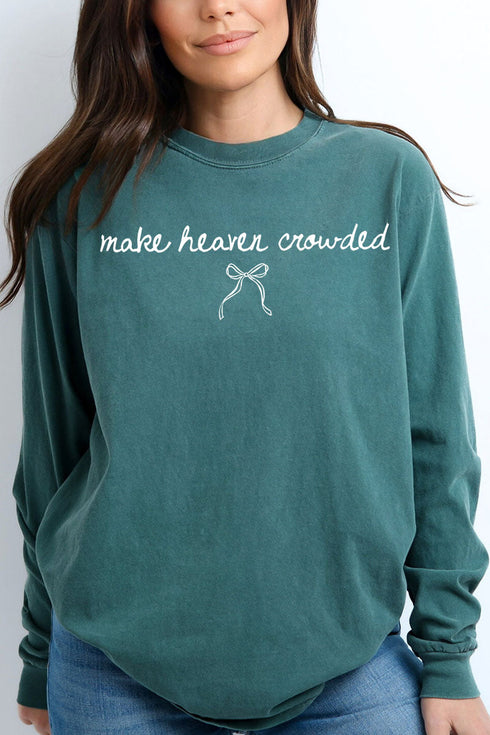 White Make Heaven Crowded Coquette Comfort Colors Heavyweight Long Sleeve T-Shirt