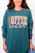 Pink Lace Coffee Weather Comfort Colors Heavyweight Long Sleeve T-Shirt