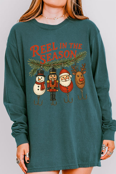 Reel In The Season Comfort Colors Heavyweight Long Sleeve T-Shirt