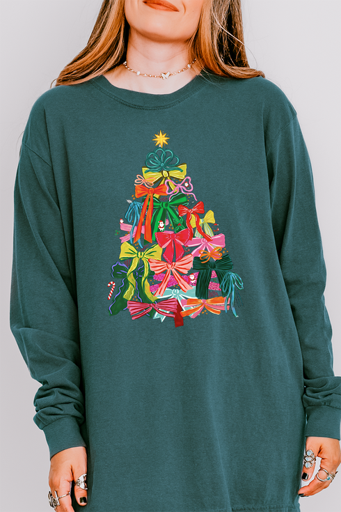 Ribbon On Top Comfort Colors Heavyweight Long Sleeve T-Shirt