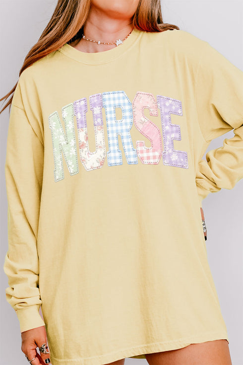 Soft Stitch Nurse Comfort Colors Heavyweight Long T-Shirt