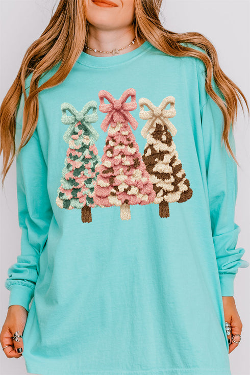 Faux Yarn Coquette Trio Comfort Colors Heavyweight Long Sleeve T-Shirt