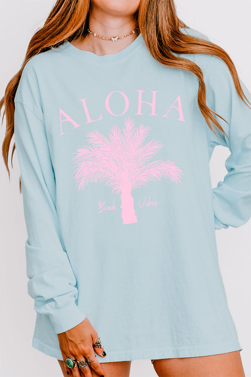 Aloha Vibes Comfort Colors Heavyweight Long Sleeve T-Shirt