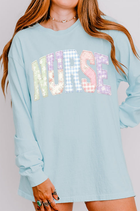 Soft Stitch Nurse Comfort Colors Heavyweight Long T-Shirt
