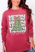 Stacked Holly Merry Christmas Tree Heavyweight Long Sleeve T-Shirt