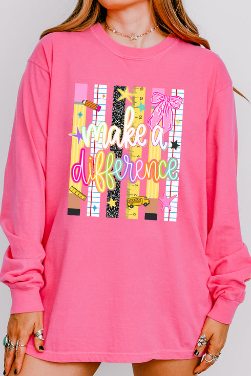 Make A Difference Comfort Colors Heavyweight Long Sleeve T-Shirt