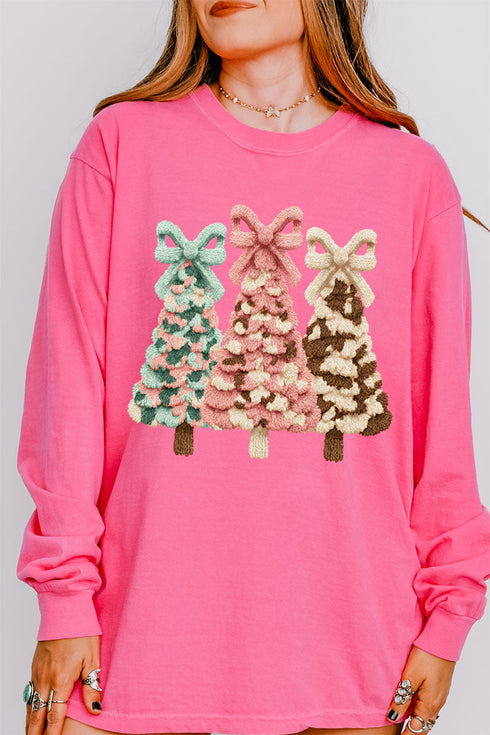 Faux Yarn Coquette Trio Comfort Colors Heavyweight Long Sleeve T-Shirt