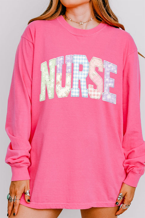 Soft Stitch Nurse Comfort Colors Heavyweight Long T-Shirt