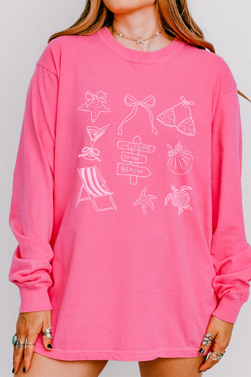 Welcome To The Beach Comfort Colors Heavyweight Long Sleeve T-Shirt