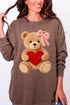 Cozy Heart Cub Faux Yarn Comfort Colors Heavyweight Long Sleeve T-Shirt