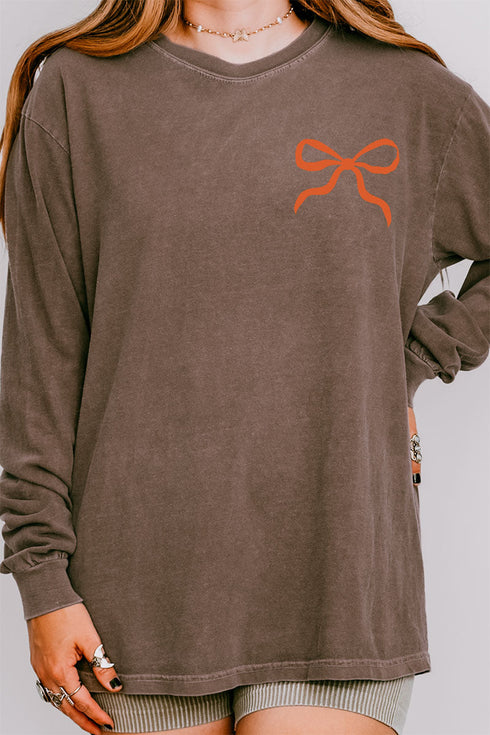 He Never Leaves Front & Back Design Comfort Colors Heavyweight Long T-Shirt