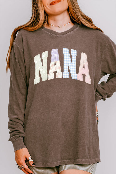 Personalized Soft Stitch Mom Name Comfort Colors Heavyweight Long T-Shirt *Choose Your Name