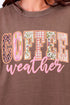Pink Lace Coffee Weather Comfort Colors Heavyweight Long Sleeve T-Shirt