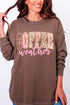 Pink Lace Coffee Weather Comfort Colors Heavyweight Long Sleeve T-Shirt