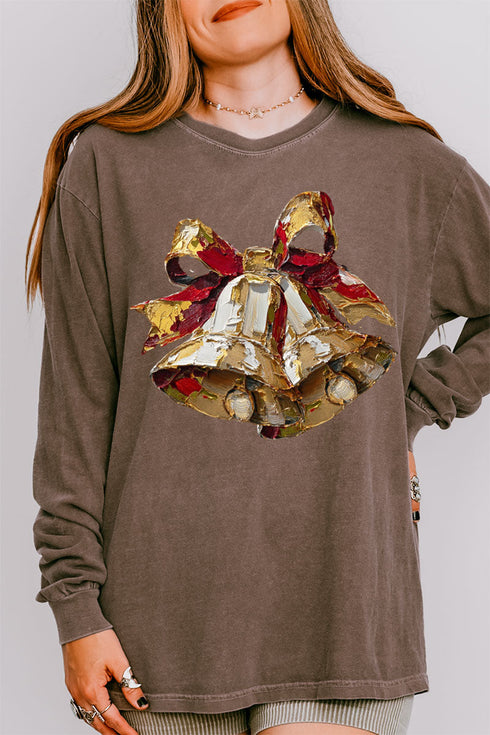 The Painted Christmas Bells Comfort Colors Heavyweight Long Sleeve T-Shirt