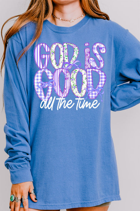 Coquette God Is Good Comfort Colors Heavyweight Long Sleeve T-Shirt