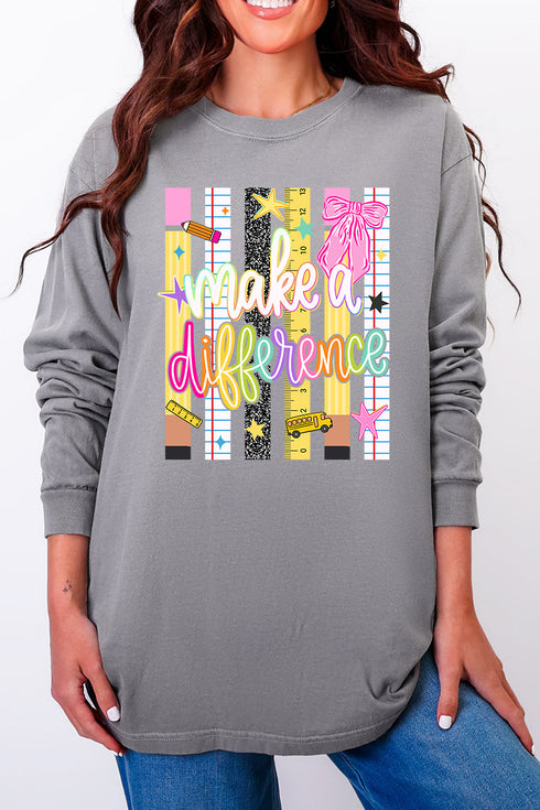 Make A Difference Comfort Colors Heavyweight Long Sleeve T-Shirt
