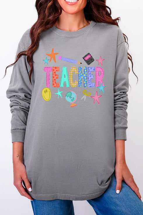 Classroom Charm Comfort Colors Heavyweight Long Sleeve T-Shirt