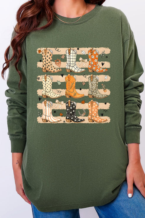 Kickin' Up Autumn Comfort Colors Heavyweight Long Sleeve T-Shirt