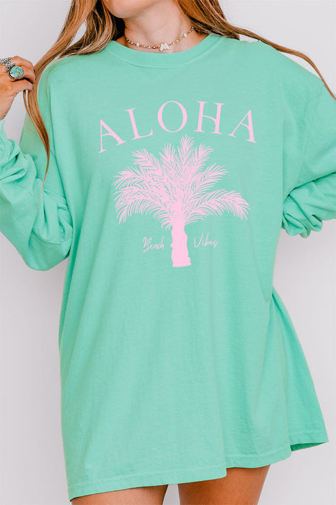 Aloha Vibes Comfort Colors Heavyweight Long Sleeve T-Shirt