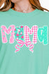 Pink And Preppy Christmas Custom Name Comfort Colors Heavyweight Long Sleeve T-Shirt *Personalize Your Name