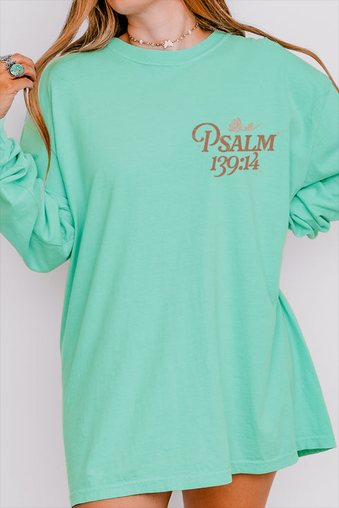 Wonderfully Made Front & Back Design Comfort Colors Heavyweight Long T-Shirt