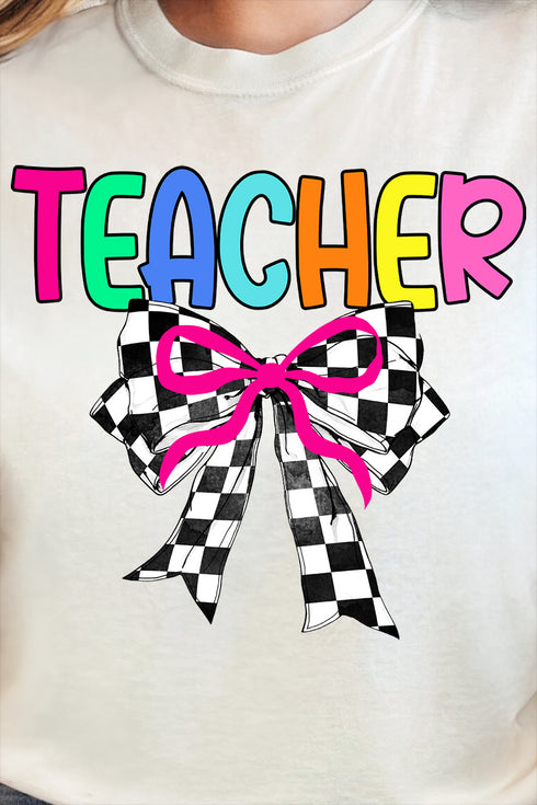 Colorful Teacher Ribbon Comfort Colors Heavyweight Long Sleeve T-Shirt
