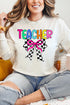 Colorful Teacher Ribbon Comfort Colors Heavyweight Long Sleeve T-Shirt