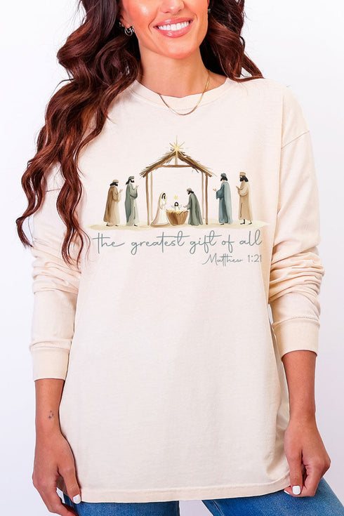 Precious Greatest Gift Of All Comfort Colors Heavyweight Long Sleeve T-Shirt